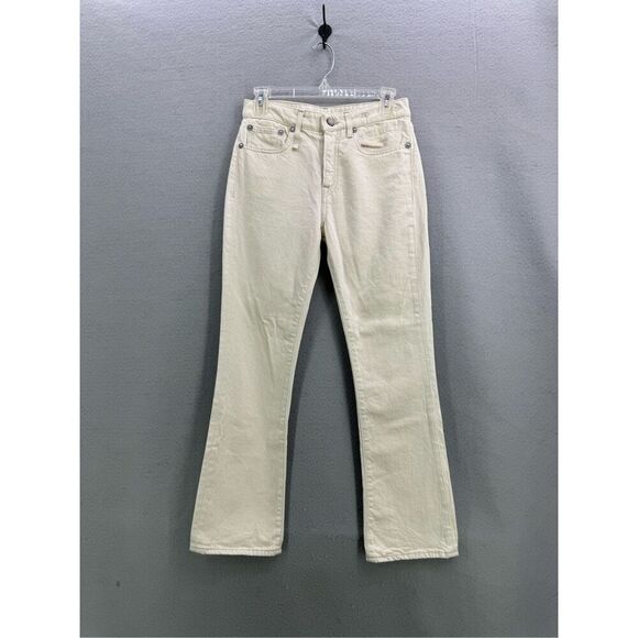 R13 Women’s Kick Fit Flare Jeans in Kent Ecru Cream Size 25 - Picture 3 of 15